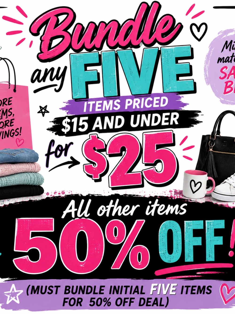 5/$25 Sale extended all Week!